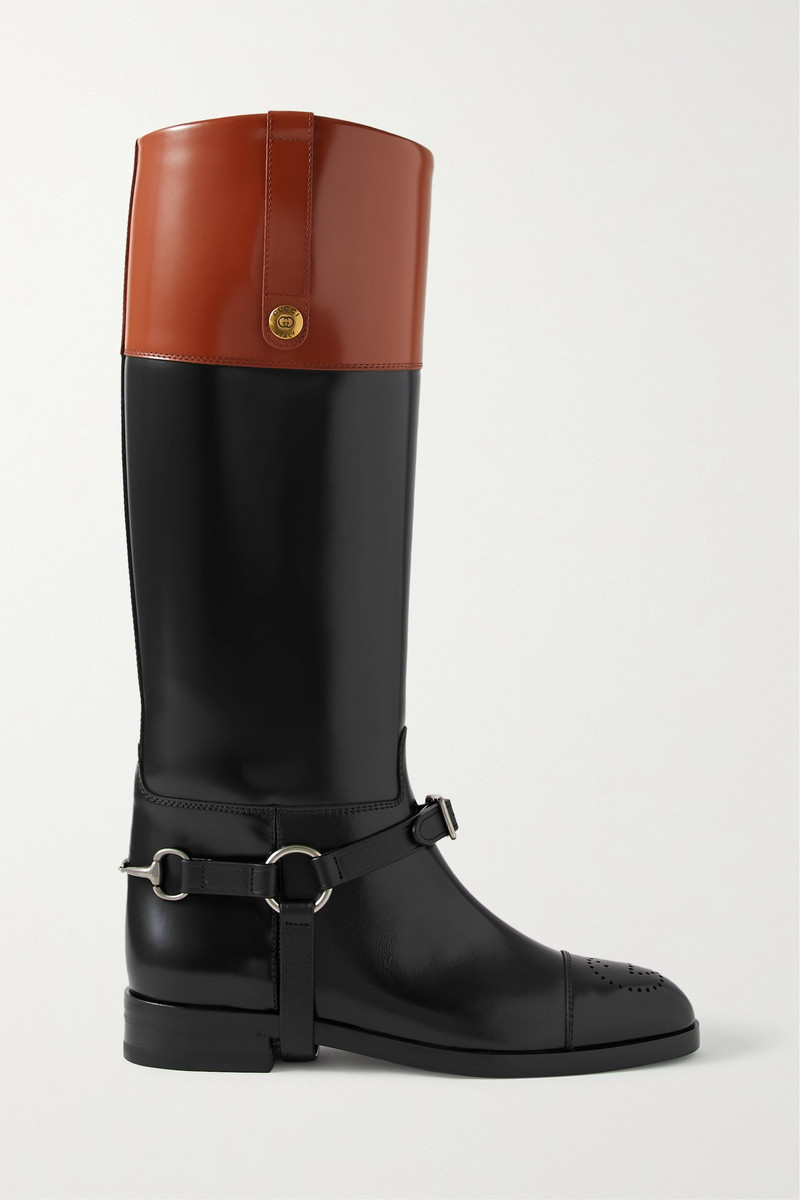 Zelda two-tone leather knee boots - 1