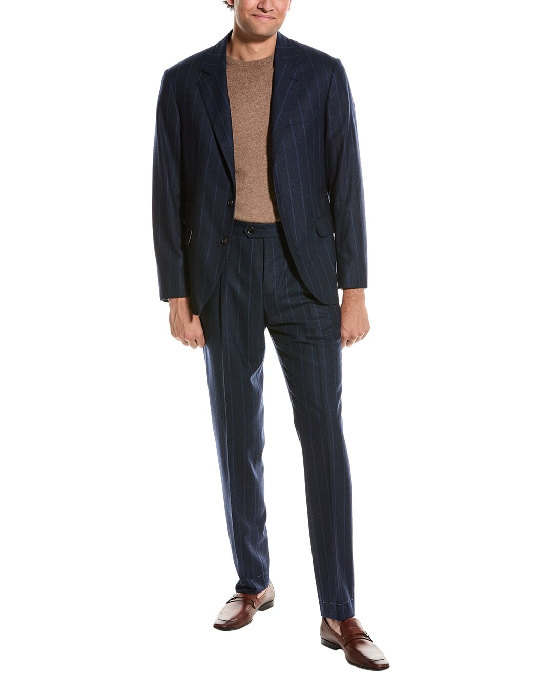 Brunello Cucinelli Wool Suit with Pleated Pant - 1