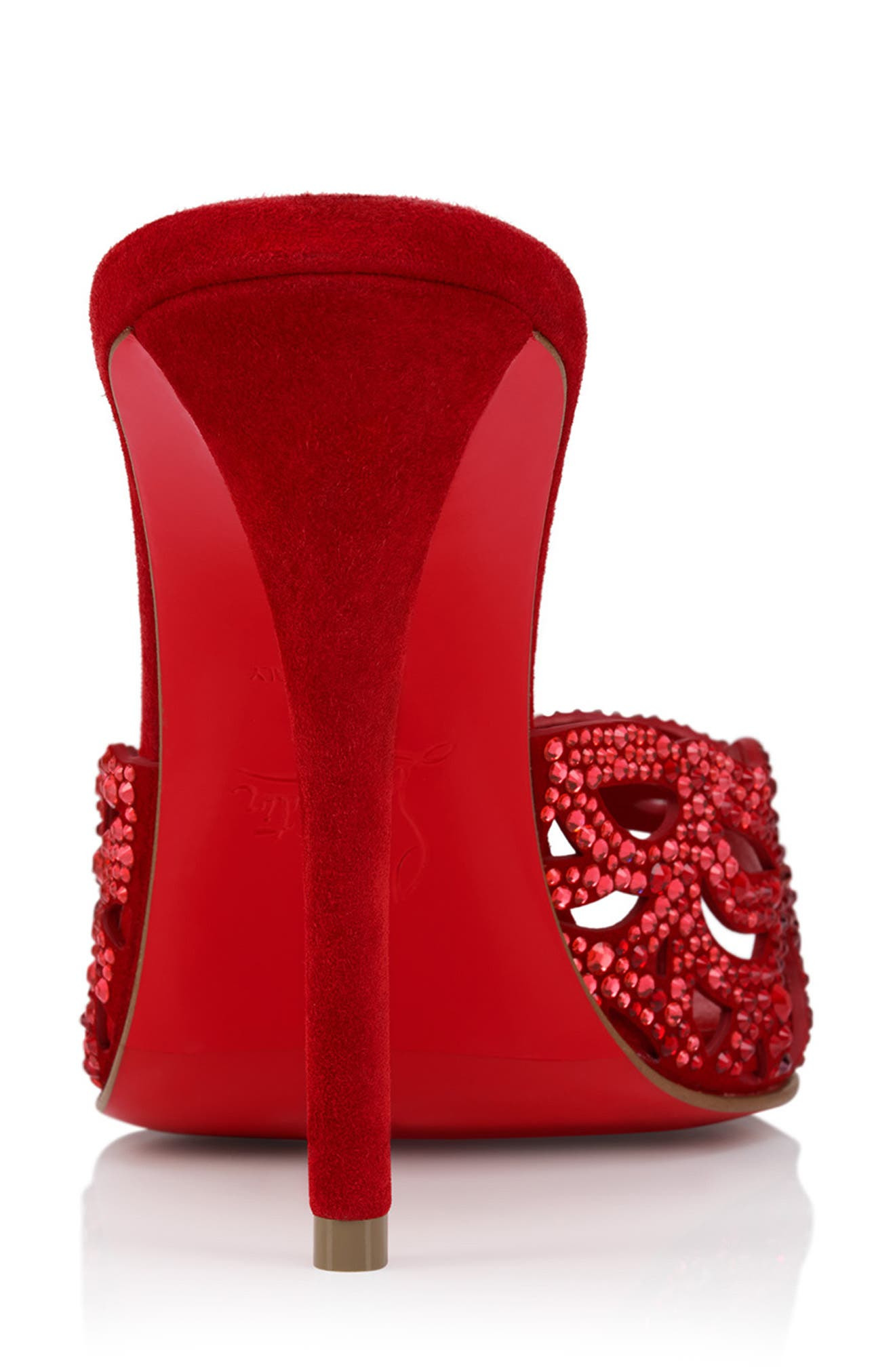 Christian Louboutin Lasera Ombré Crystal Embellished Slide Sandal in Fever/Mix Degrade at Nordstrom - 4