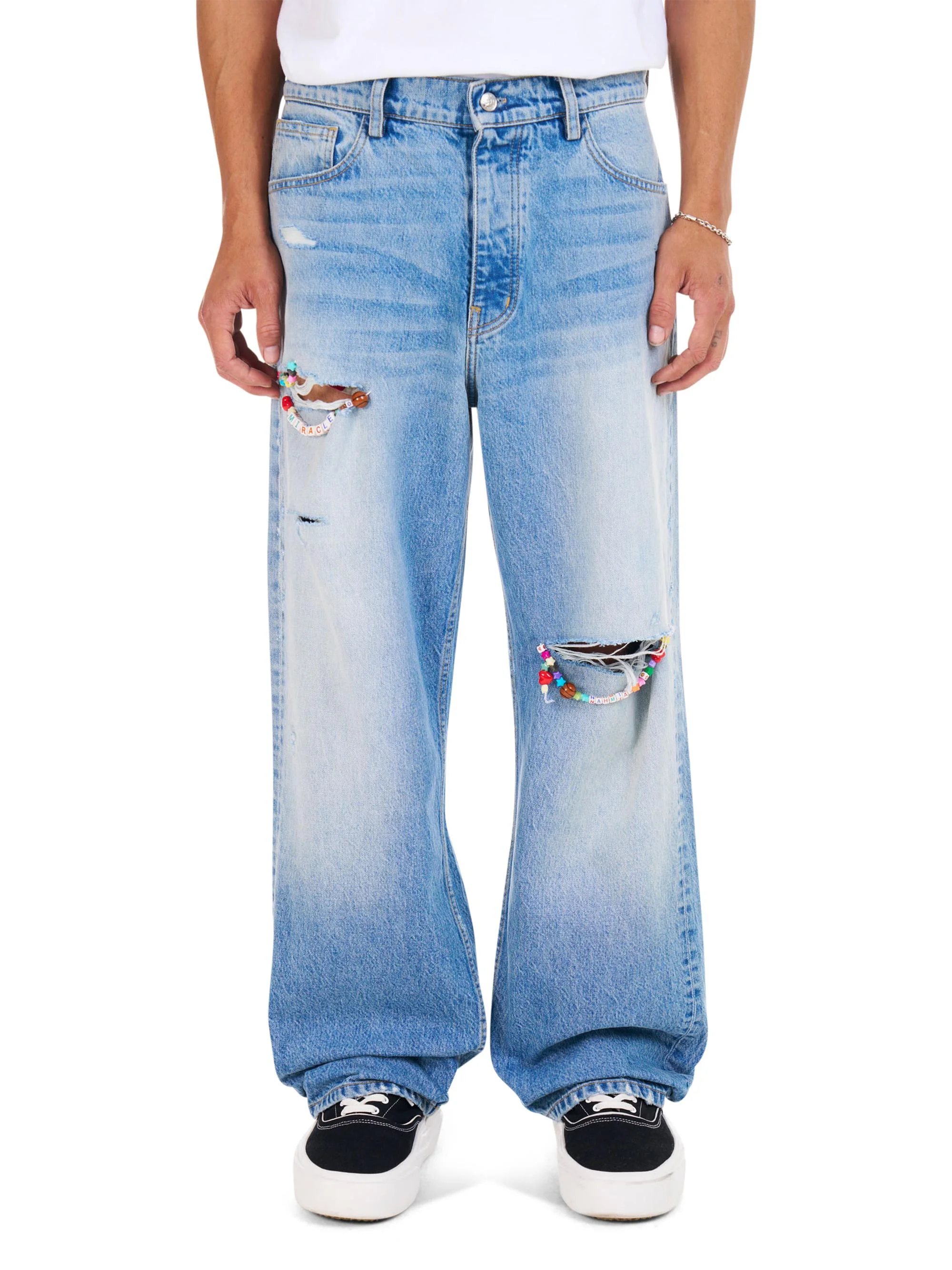 Men's Friendship Baggy Jeans - Light Wash Denim - 1