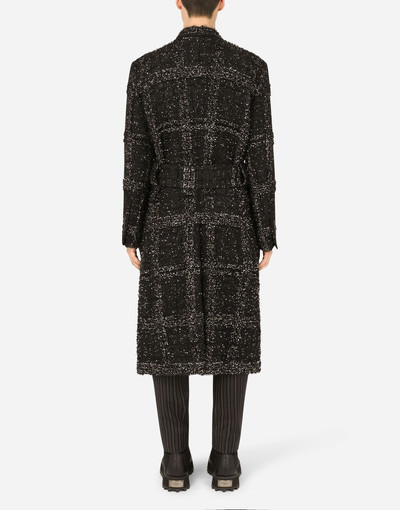 Dolce & Gabbana Double-breasted coat with lurex bouclé belt outlook