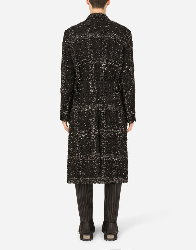 Dolce & Gabbana Double-breasted coat with lurex bouclé belt outlook