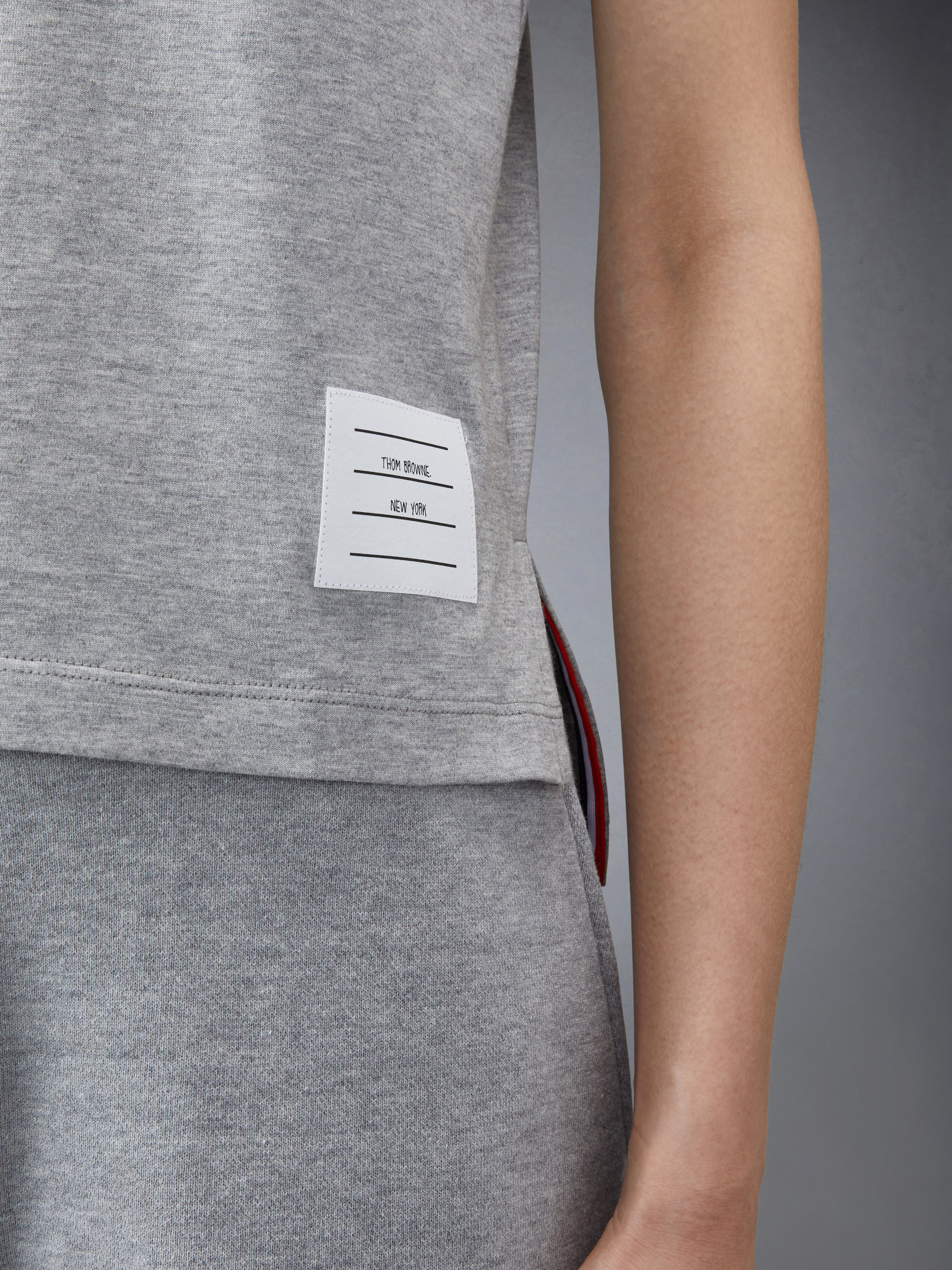 Light Grey Lightweight Jersey Side Slit Relaxed Fit Short Sleeve Tee - 5