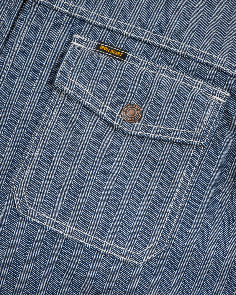 IHJ-164-BLU 10.5OZ HERRINGBONE WORK JACKET - INDIGO 10