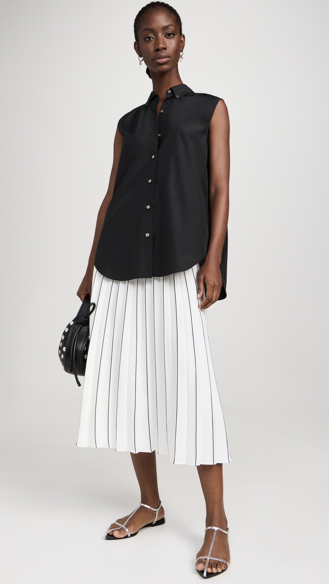 Pleated Miles Skirt in Crepe - 4