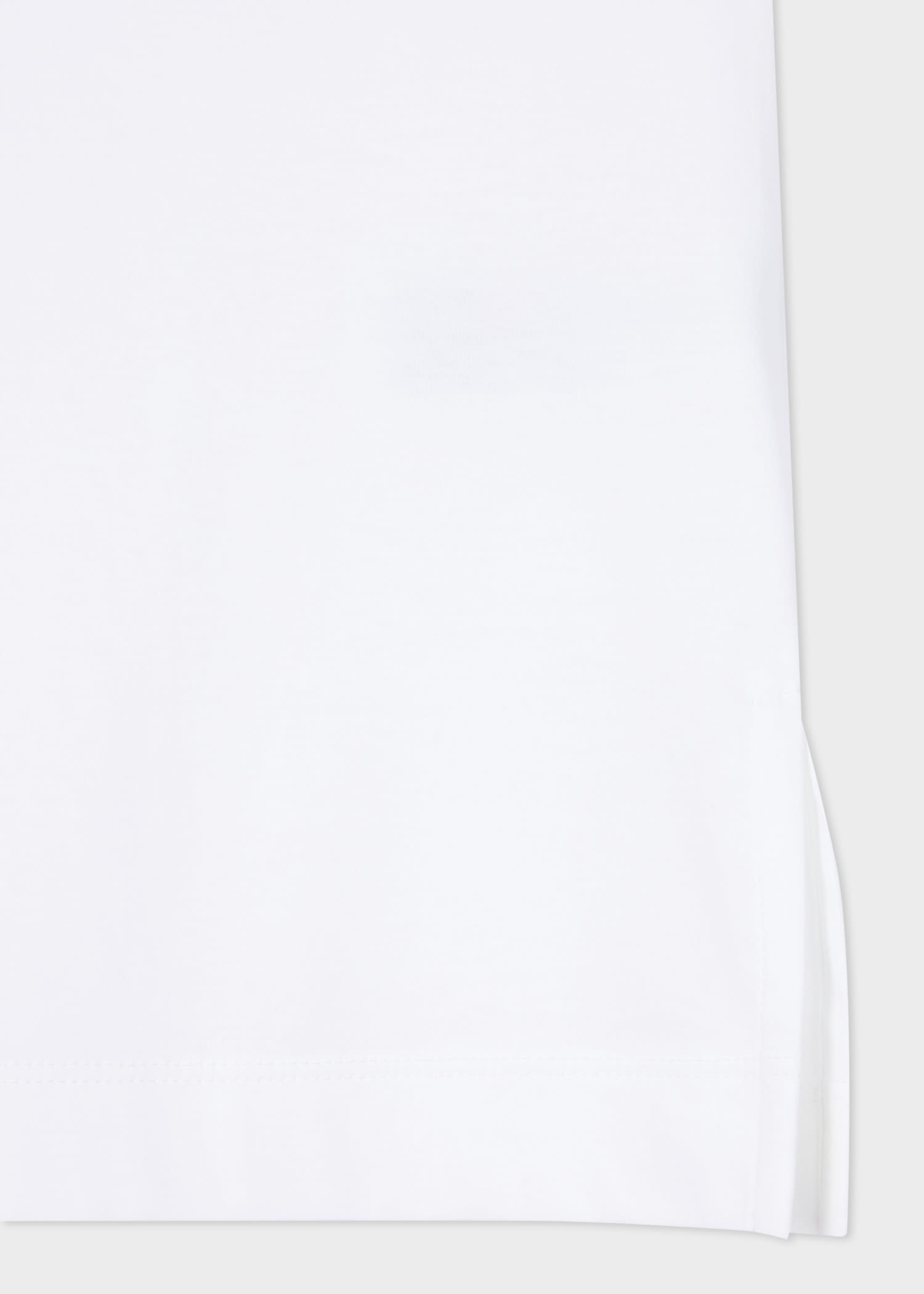 White Cotton Stripe Trim Vest - 2