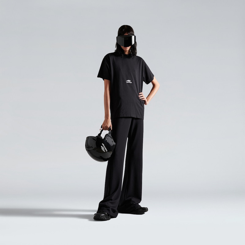 BALENCIAGA Women's 3b Sports Icon T-shirt in Washed Black outlook