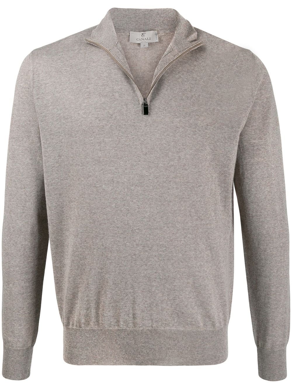 zipped funnel-neck pullover - 1