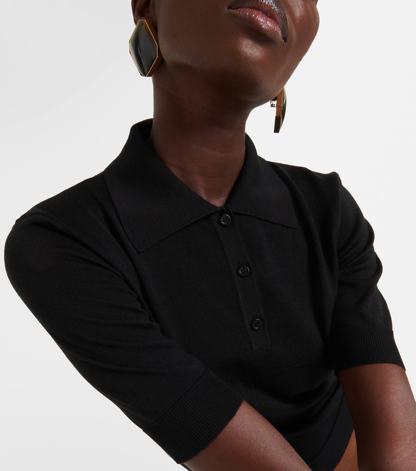 Cashmere, wool and silk polo shirt - 5