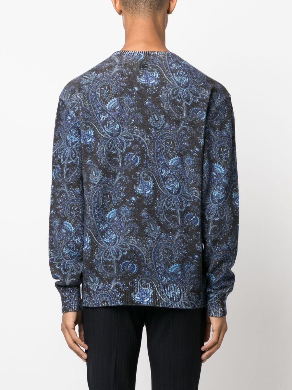 paisley-print wool jumper - 4