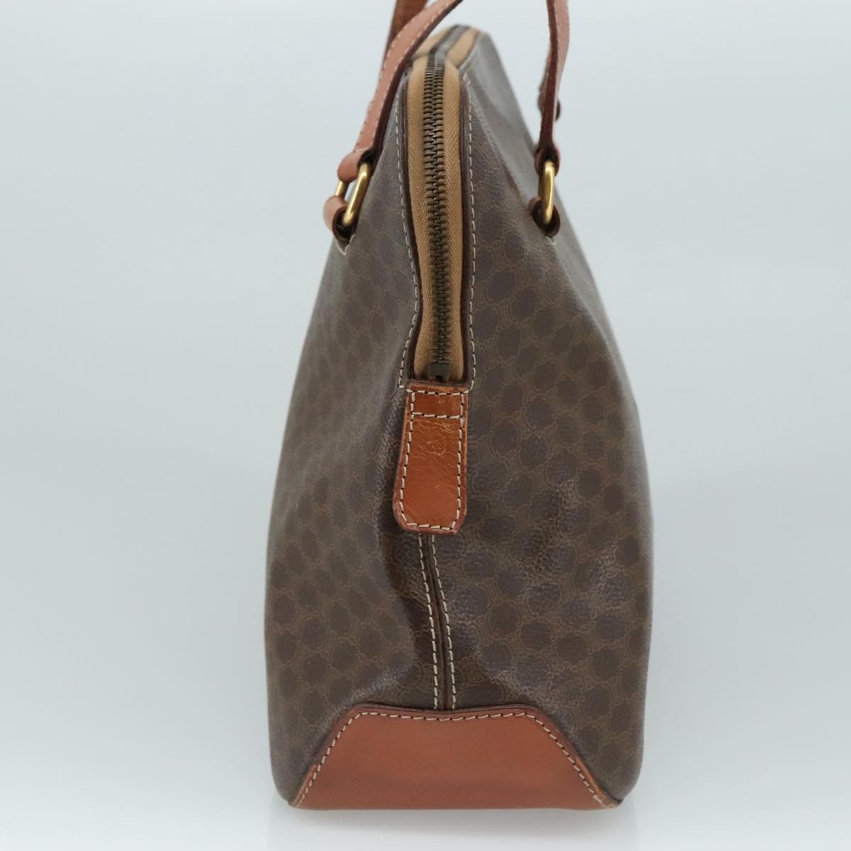 CELINE Macadam Canvas Hand Bag Pvc Leather Brown - 4