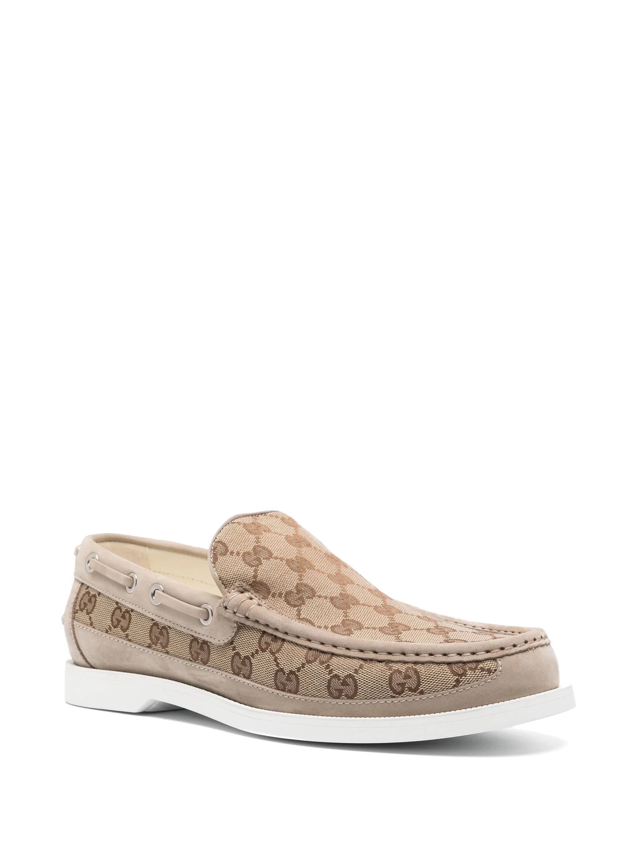 GG Canvas Leather Loafers - 5