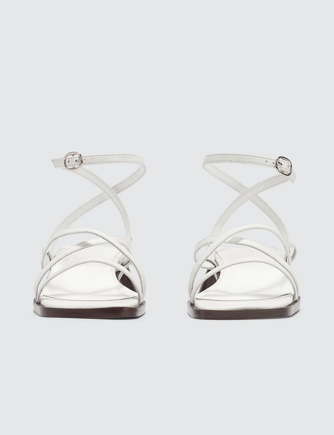 Yumi White Leather Sandals - 2