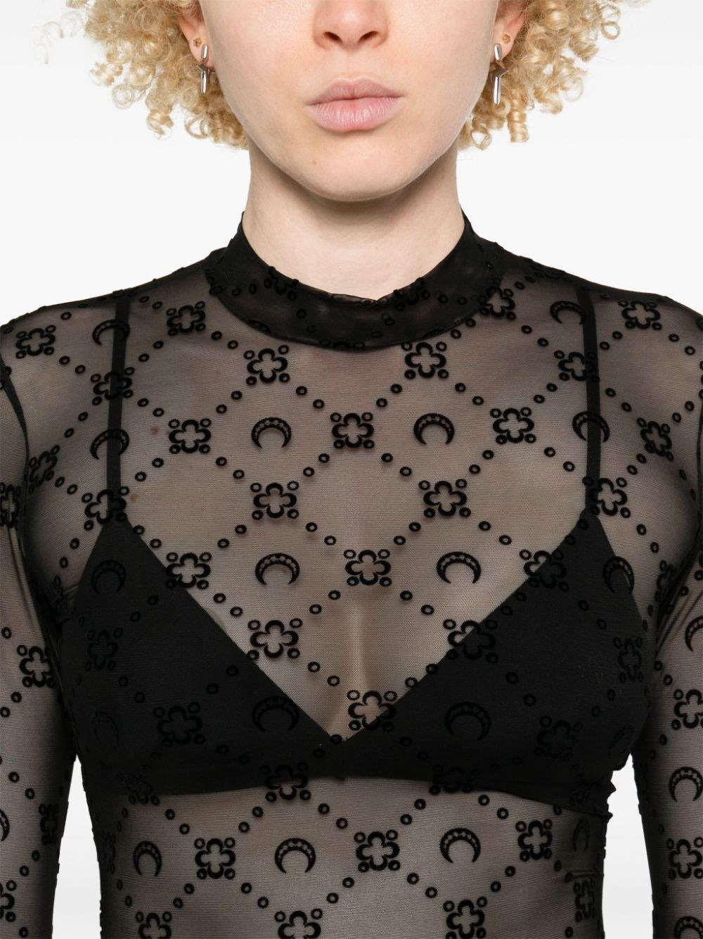Monogram high-neck top - 4