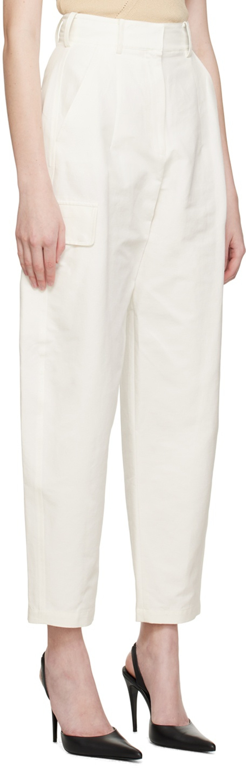LVIR White Flap Pocket Trousers outlook