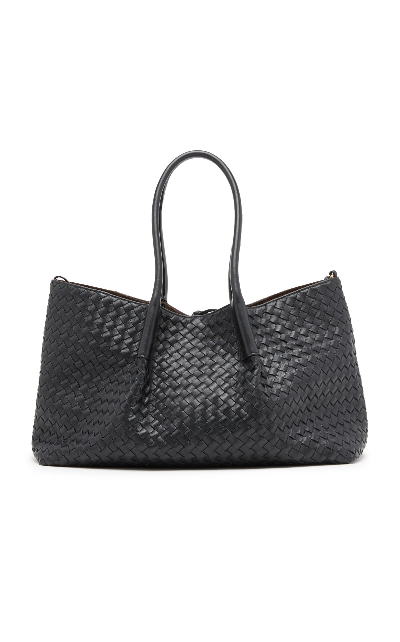 Bottega Veneta Reversible Intrecciato Leather Tote Bag black