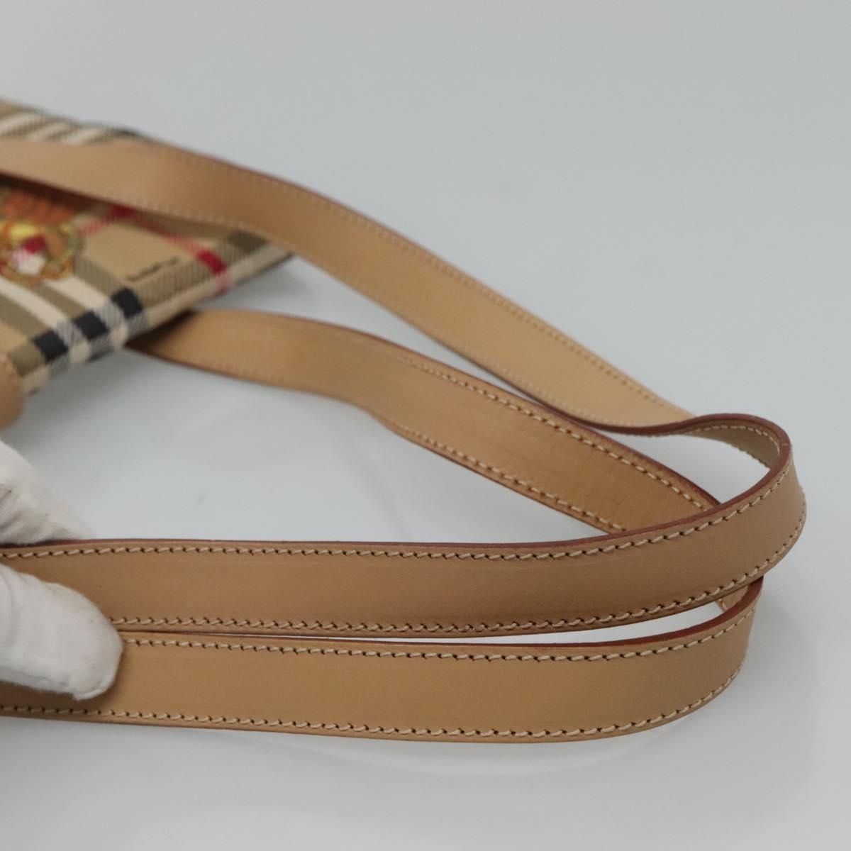 Burberry Nova Check Shoulder Bag Nylon Beige Gold - 7