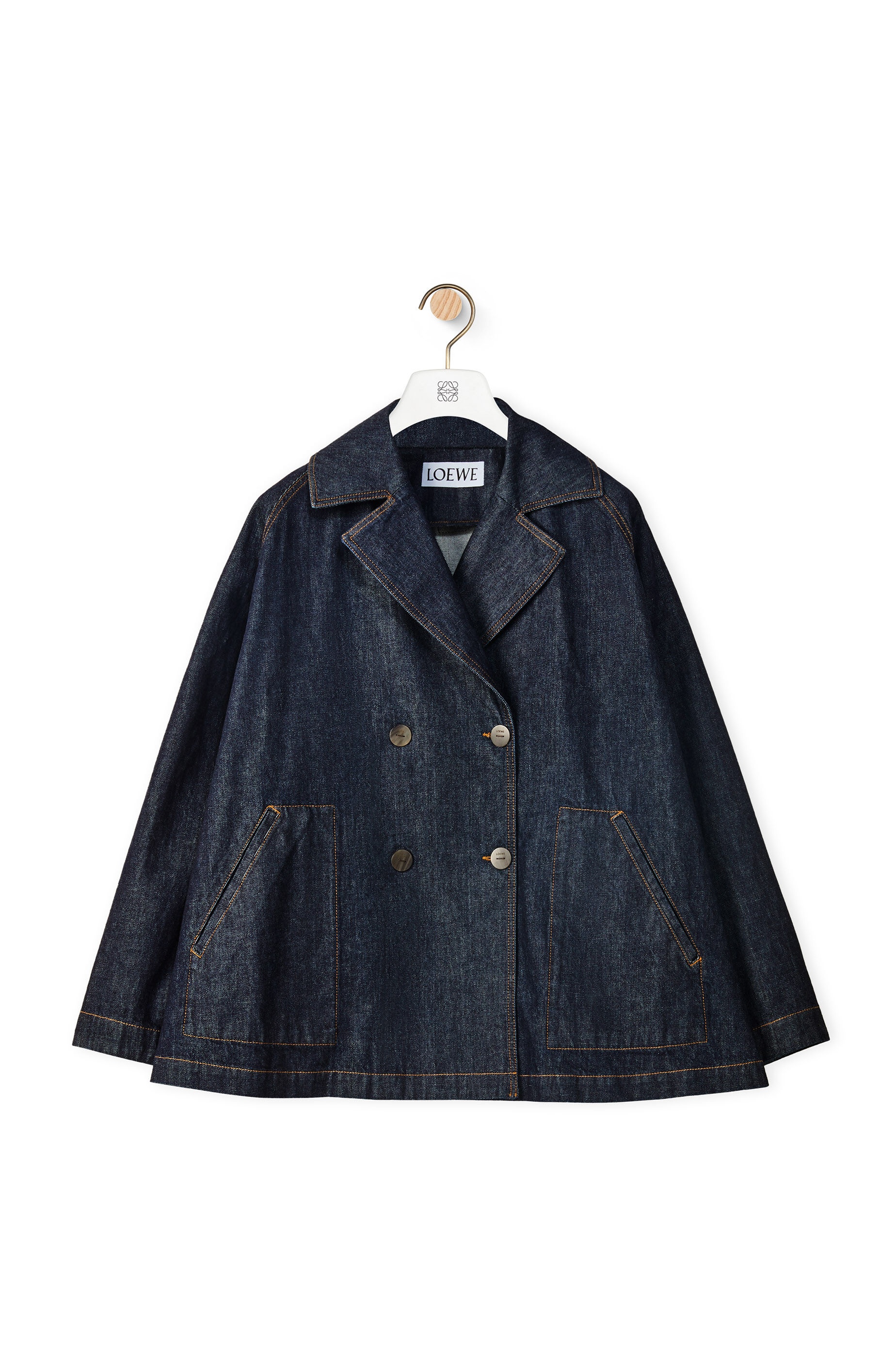 Trapeze peacoat in denim - 6