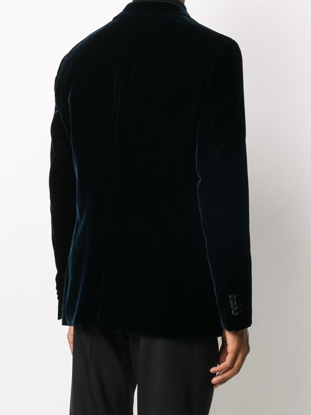 velvet single-breasted blazer - 4