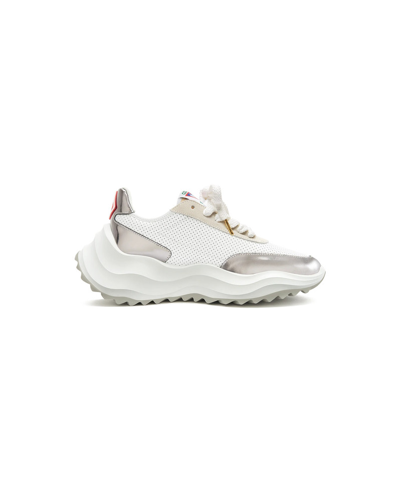 CASABLANCA Mens Atlantis White & Chrome Sneaker | Casablanca Paris outlook