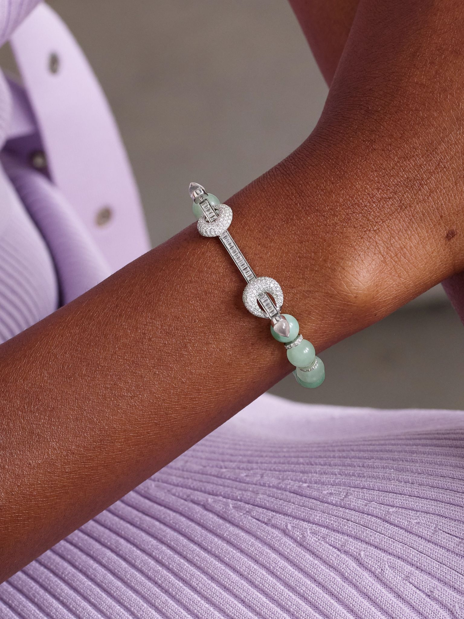 Chakra 18-karat white gold multi-stone bracelet Green - 2