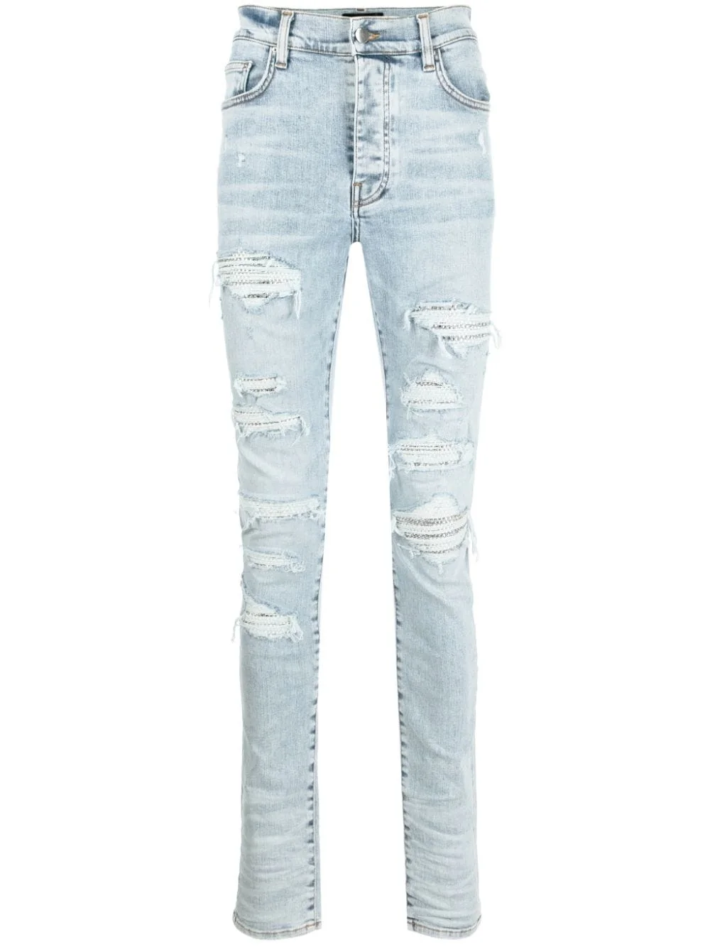 distressed skinny jeans - 1