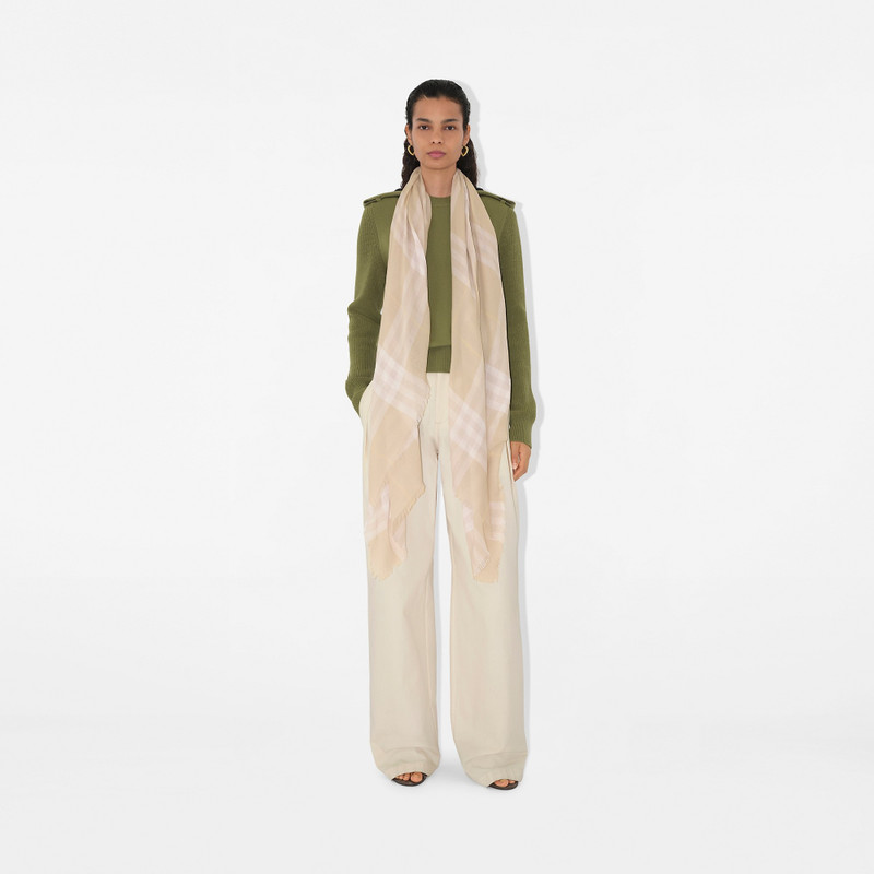 Burberry Wide Check Wool Scarf outlook