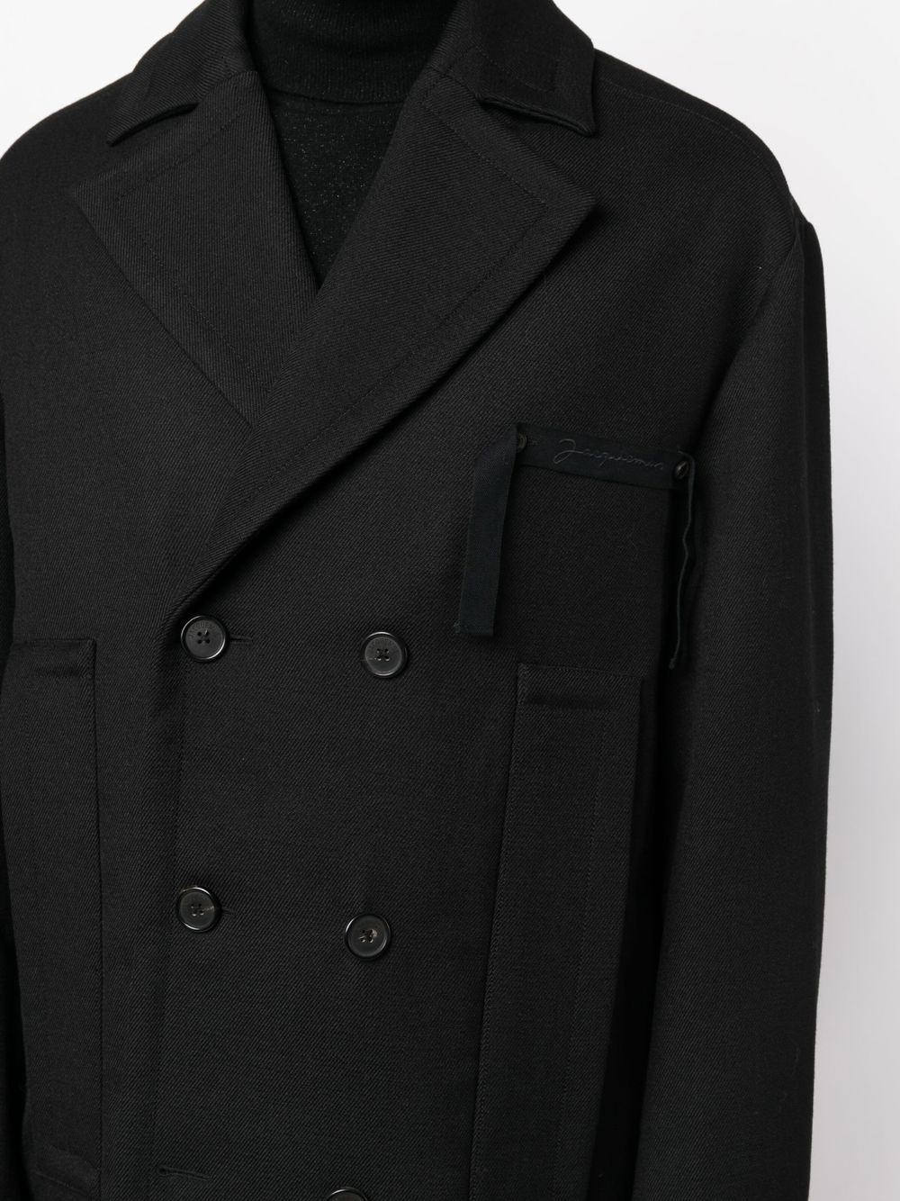 virgin wool double-breasted coat - 5