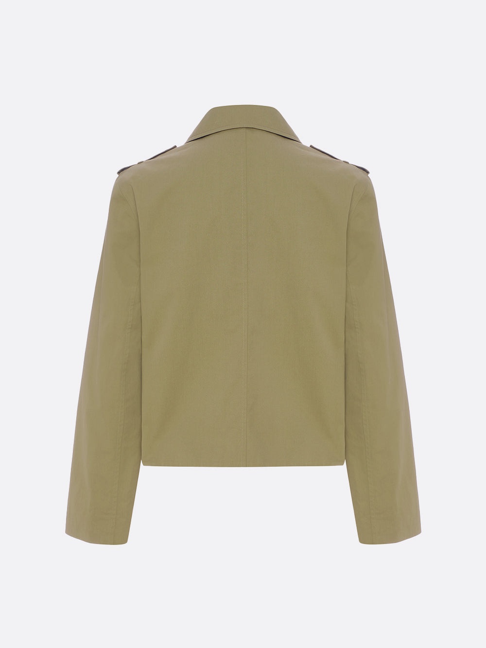 Short Trench Jacket in Khaki - 2