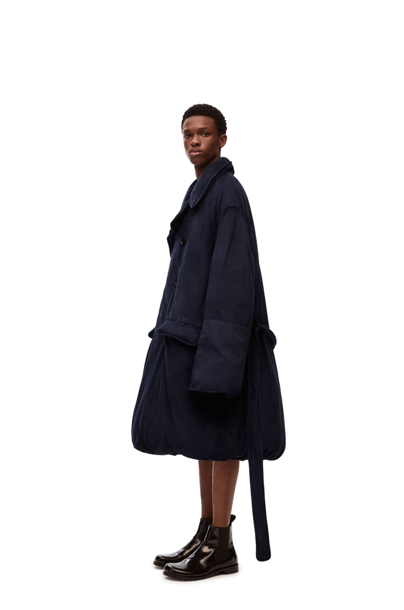 Padded coat in suede 3
