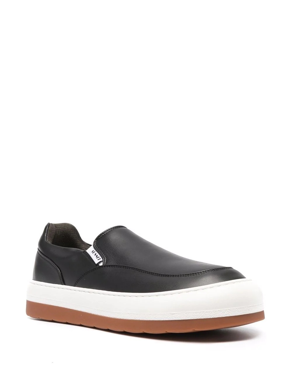 panelled slip-on leather sneakers - 2