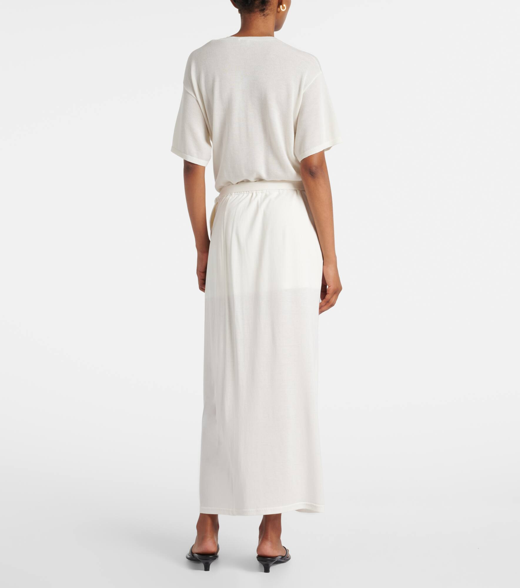 Cotton and silk midi skirt - 3