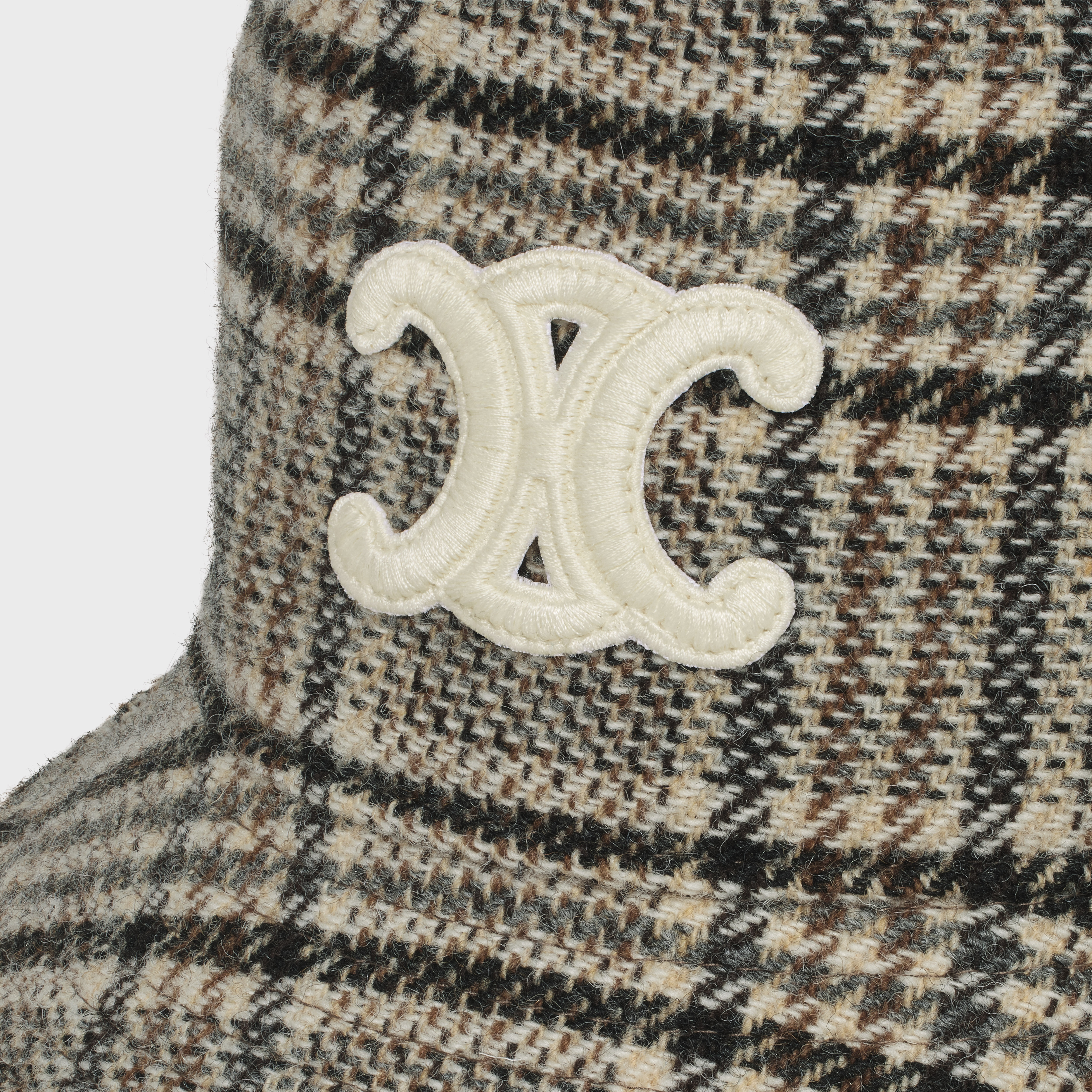 triomphe bucket hat in checked wool - 3
