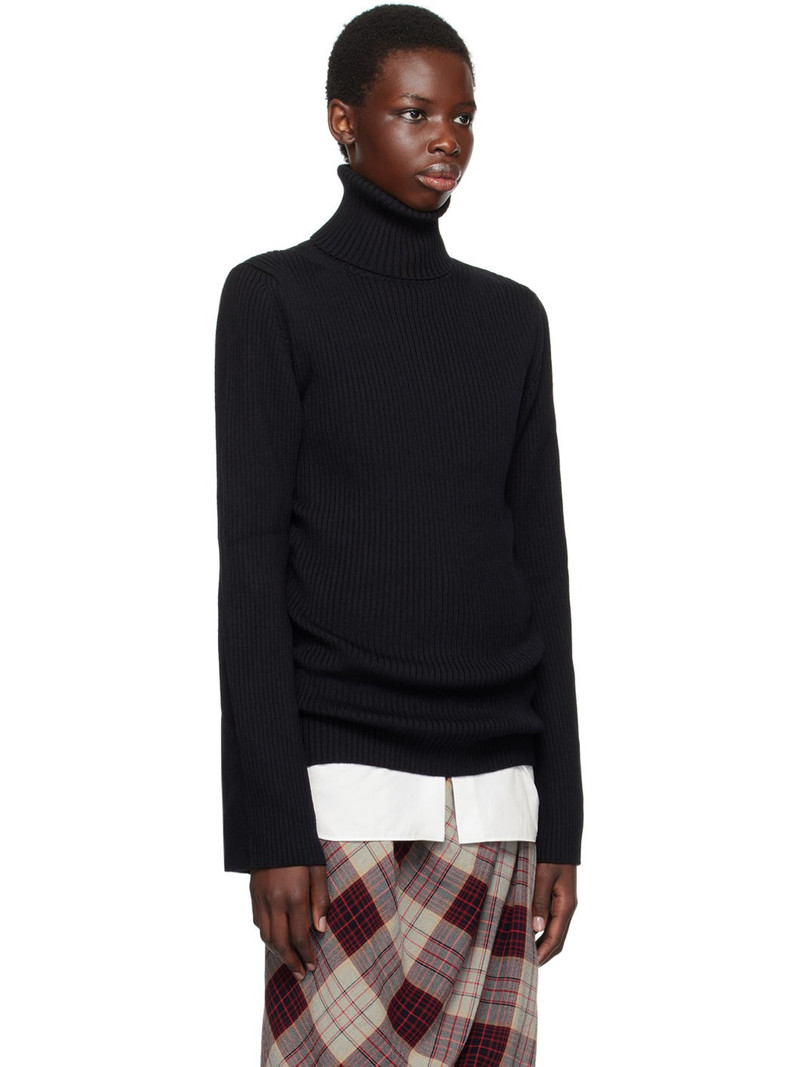 Black Vented Cuff Turtleneck 2