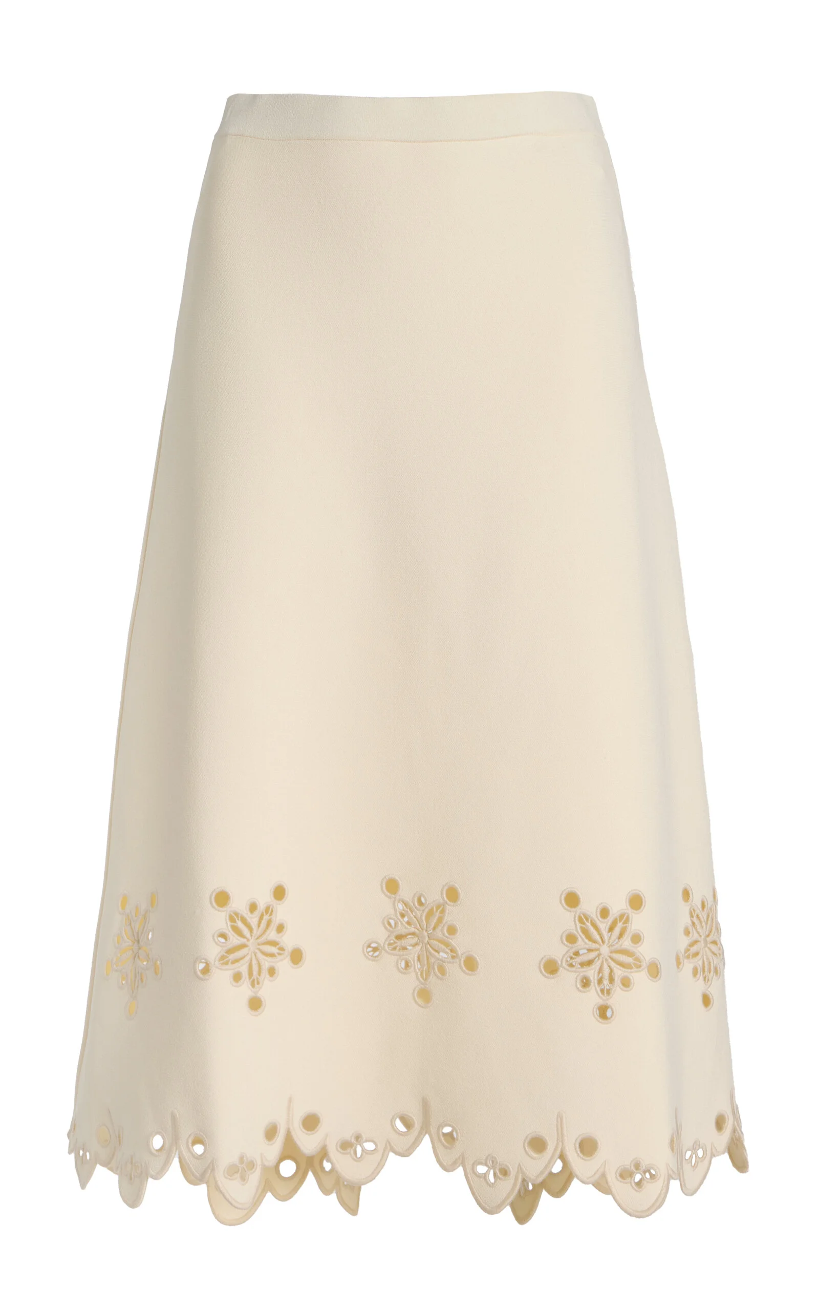 Melly Embroidered Knit Midi Skirt ivory - 1
