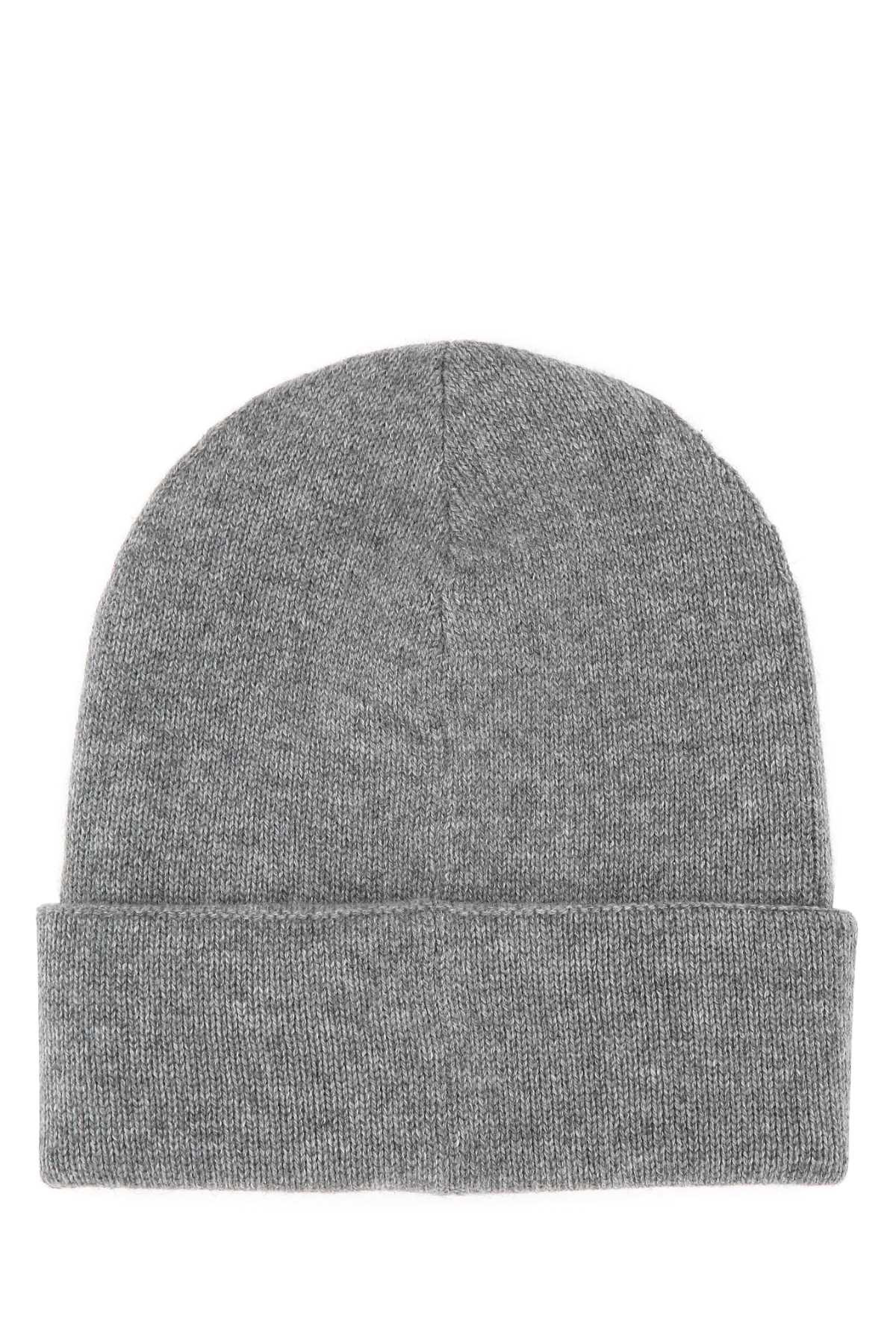 Alexander Mcqueen Men Grey Cashmere Beanie Hat - 2