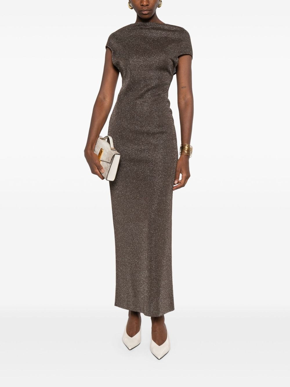 lurex-detail dress - 2