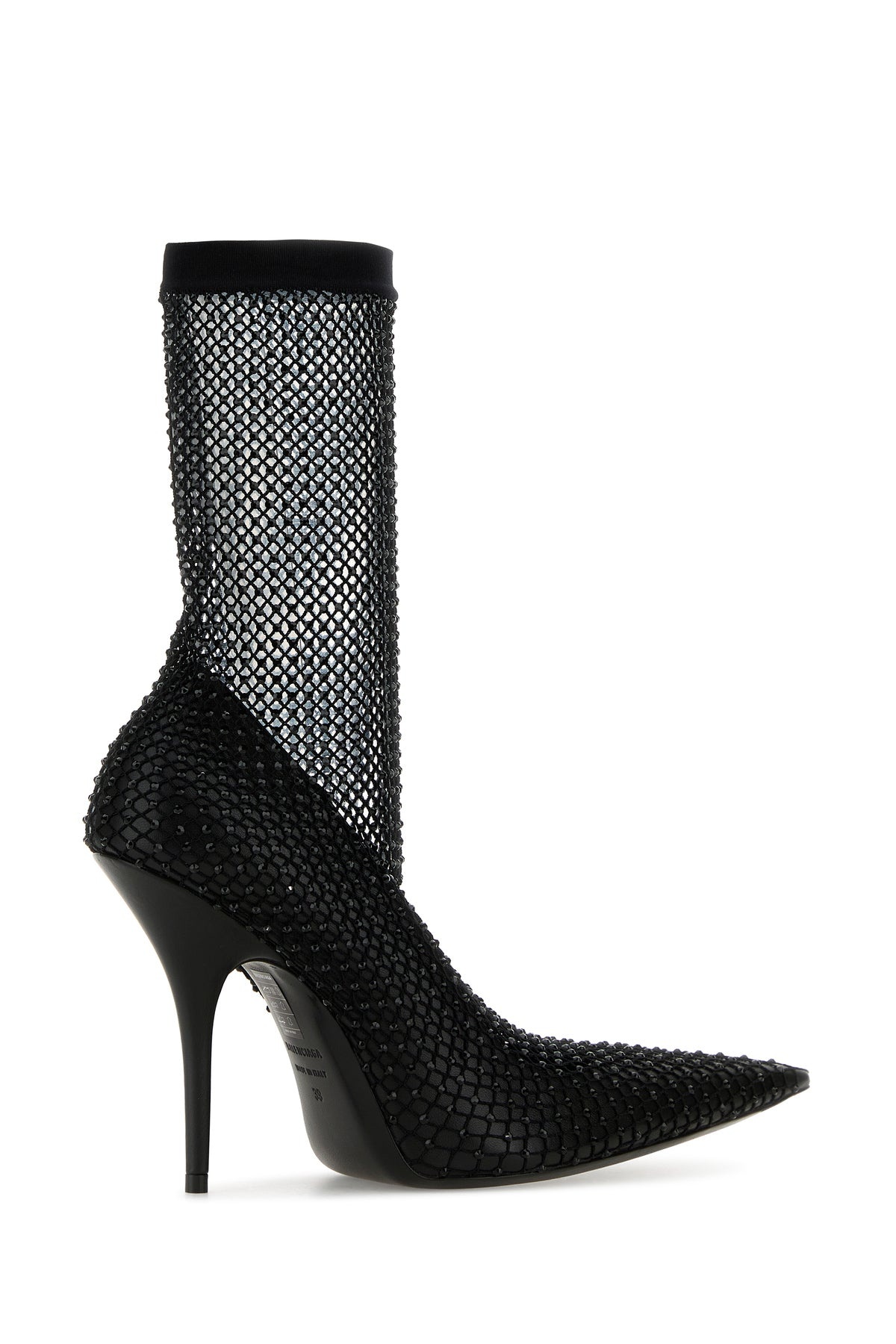 Black nappa leather and mesh Avenue ankle boots - 3