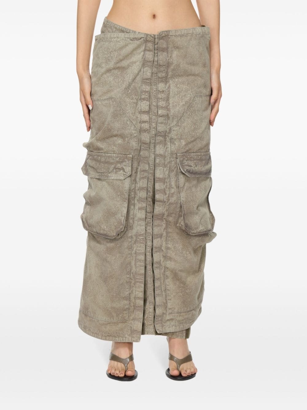 cargo-pocket midi skirt - 3