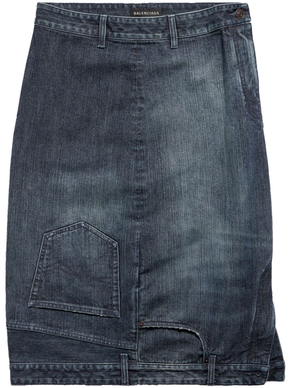 upside-down denim midi skirt - 1