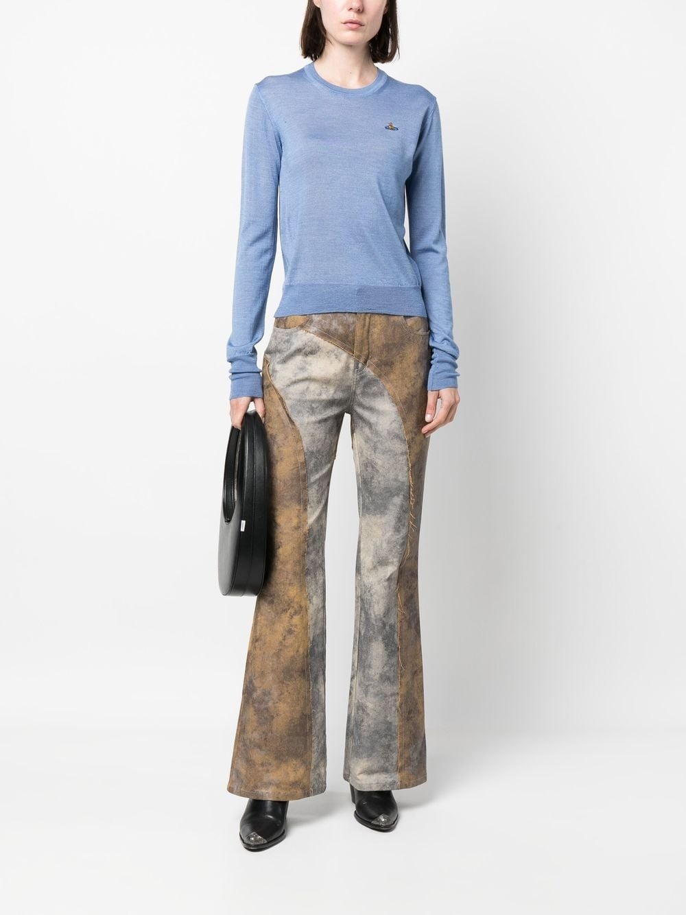 Orb-embroidery fine-knit jumper - 2