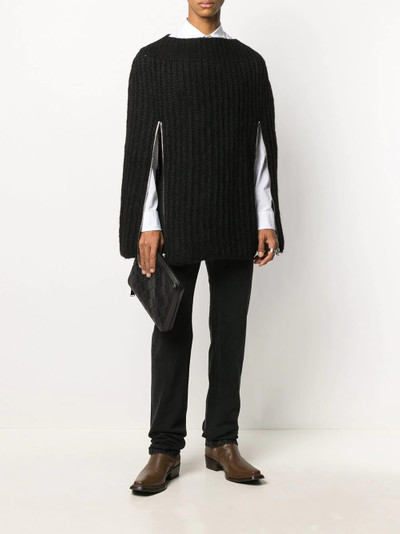 Raf Simons zip detail knitted jumper outlook