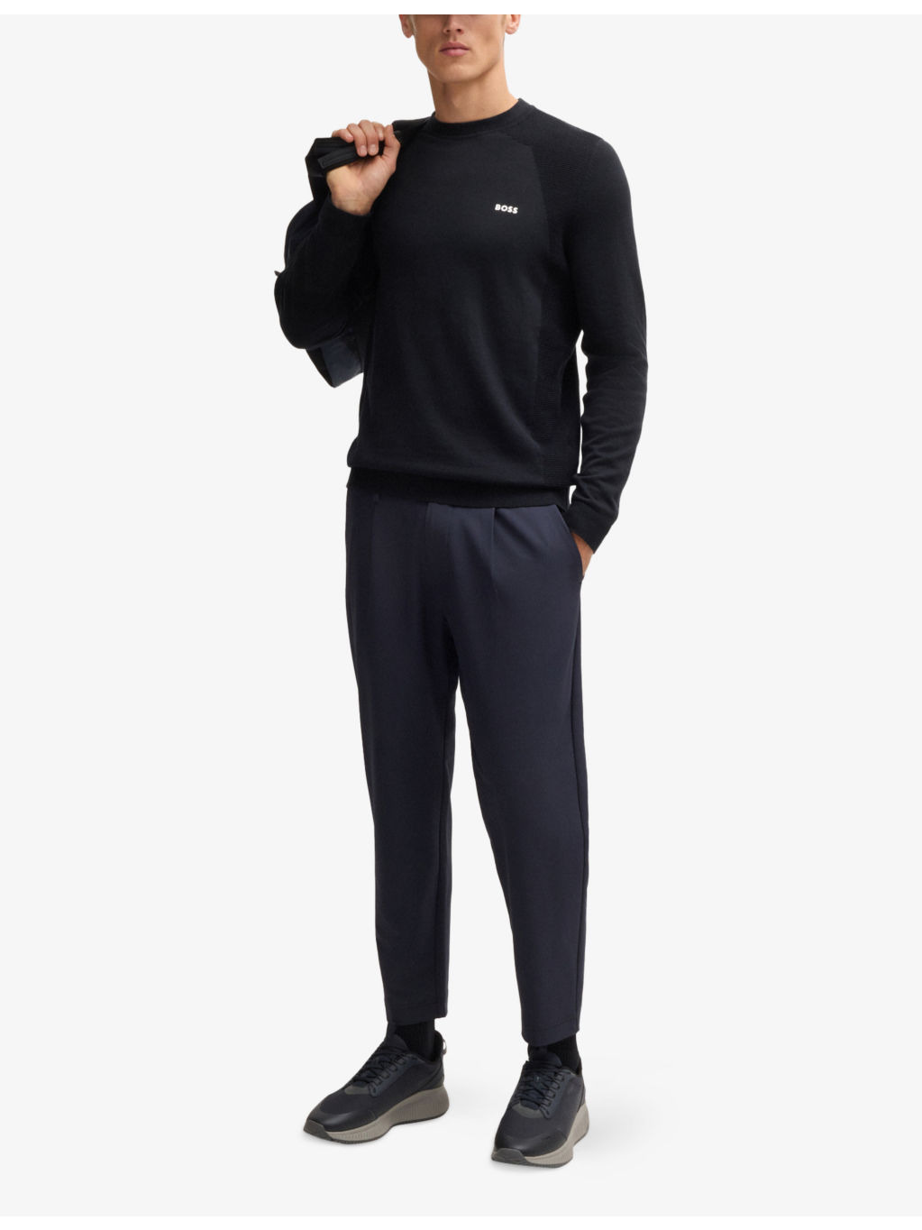 Crewneck Long-Sleeve Stretch-Cotton T-Shirt - 2