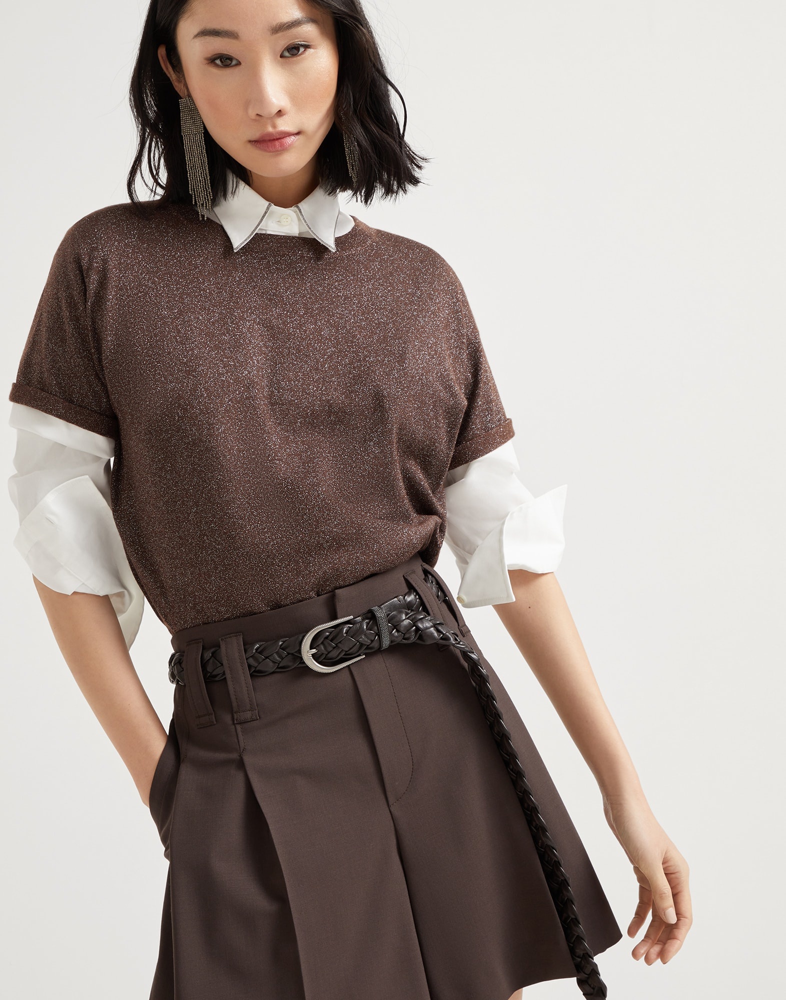 Tシャツ・カットソー Brunello Cucinelli Sparkling Cashmere And Silk Lightweight T Brunello Cucinelli Sparkling Cashmere and Silk Lightweight
