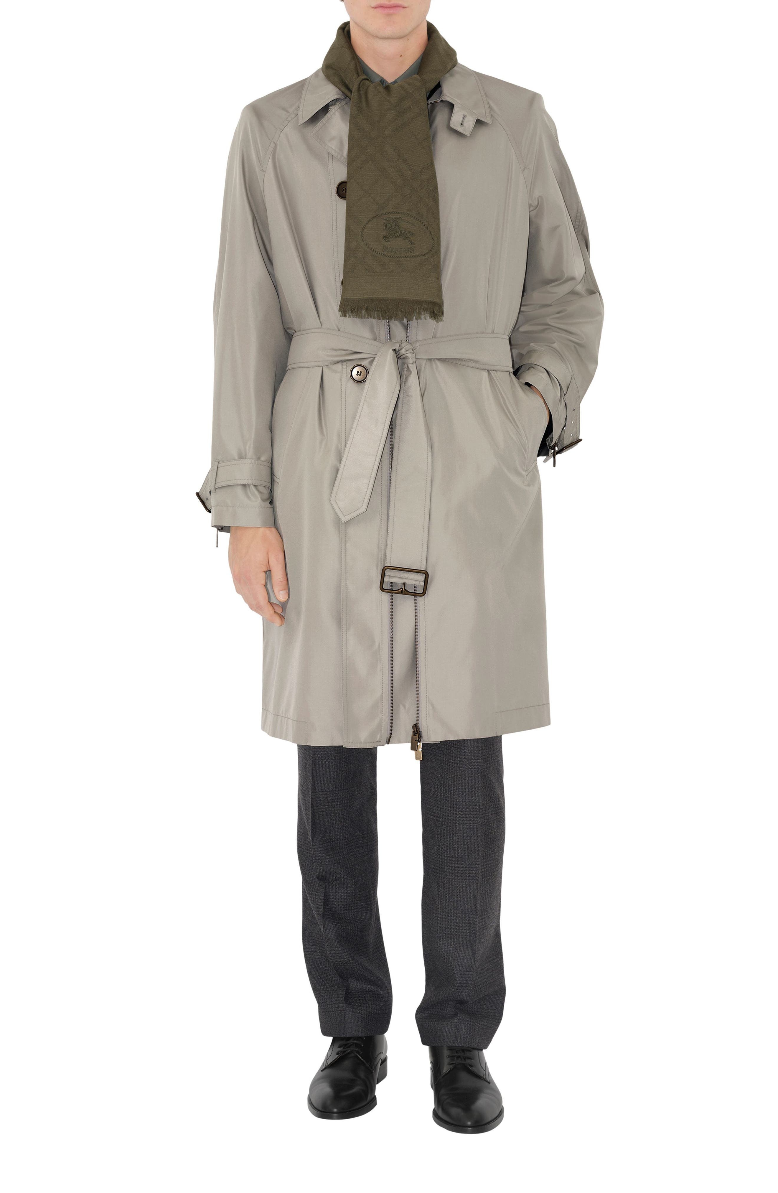 burberry Medium Check Jacquard Wool & Silk Scarf in Swamp at Nordstrom - 7