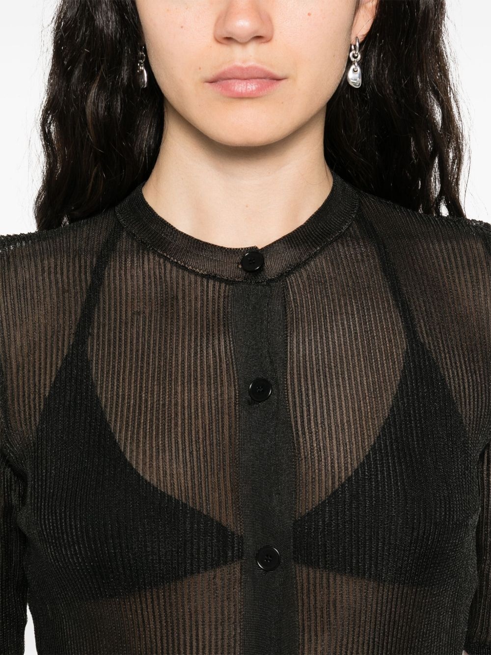 ribbed-knit cardigan - 5