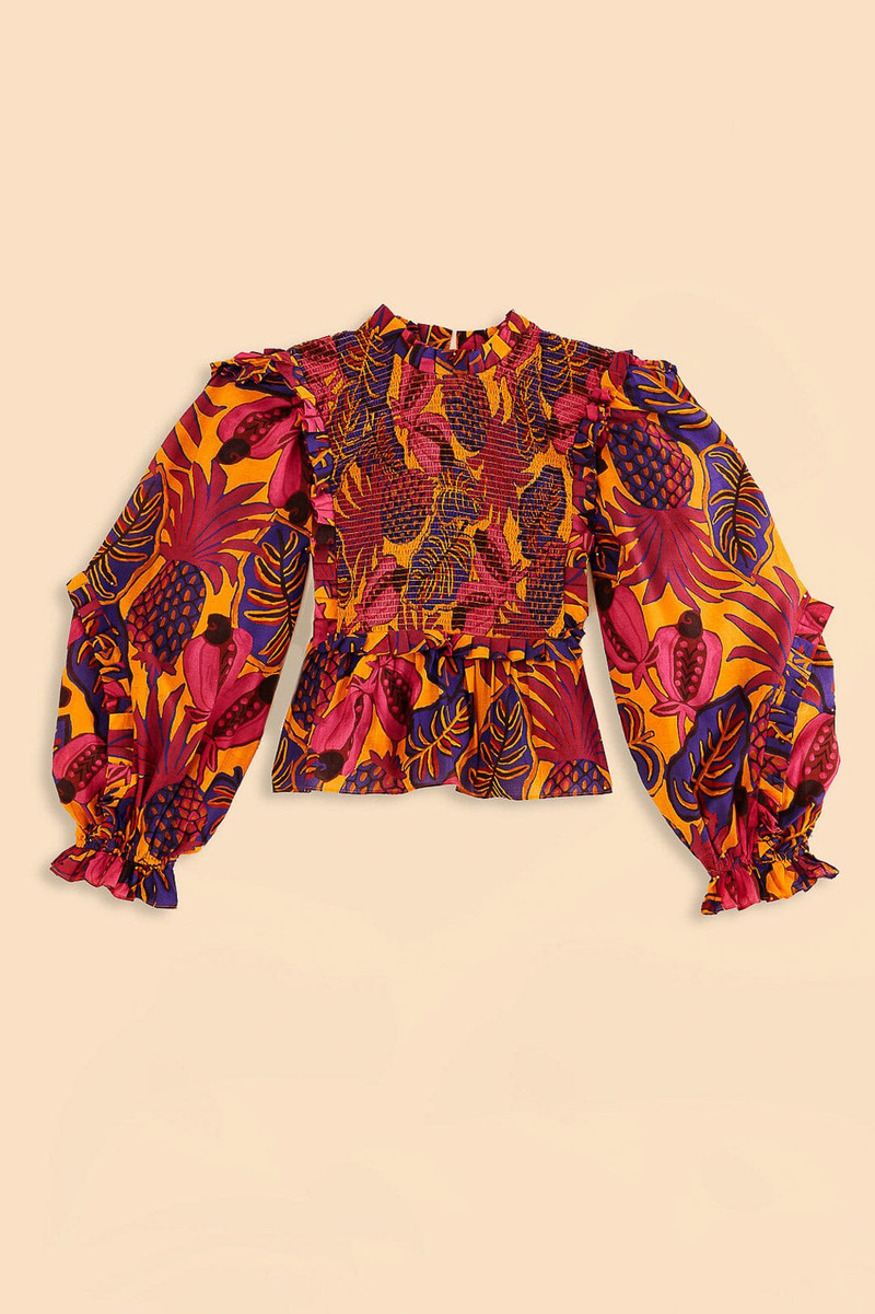 Yellow Fruit Dream Long Sleeve Blouse 7