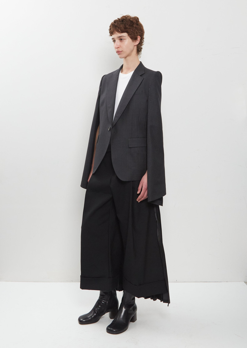 Wool Stripe Cape Jacket 4