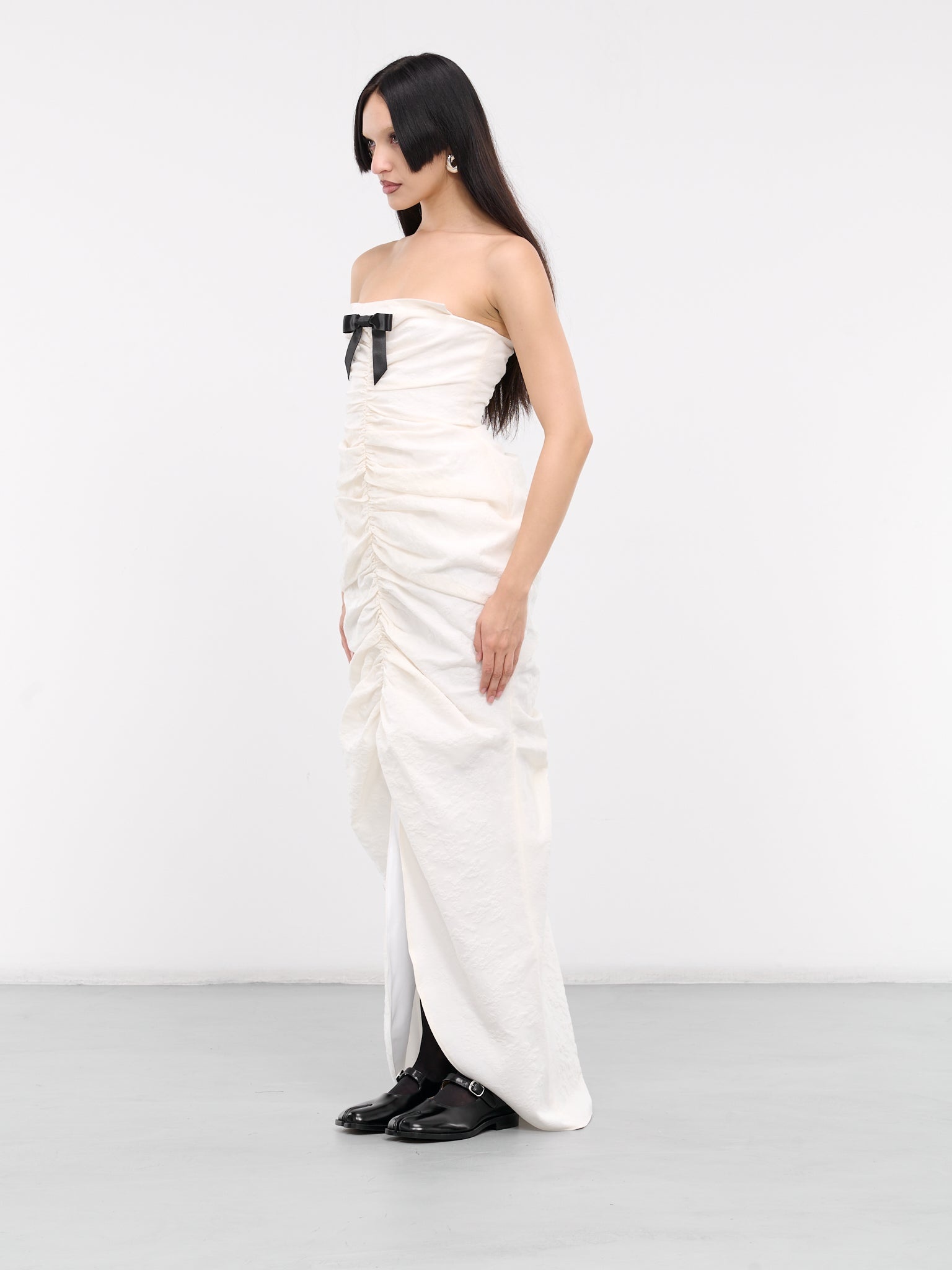 Bow Shirred Long Dress - 2