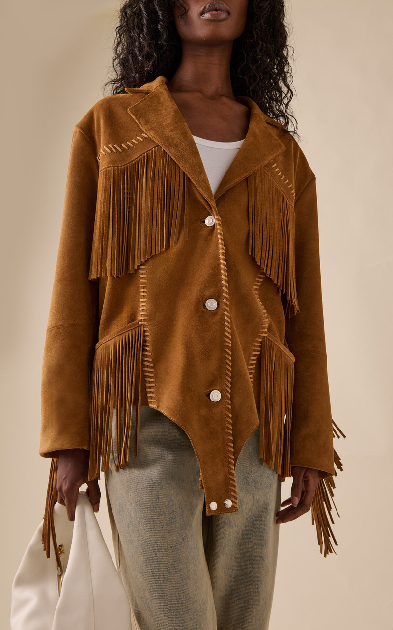 Suede Fringed Body Jacket brown 3